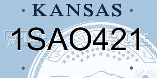 1SAO421 Kansas License Plate