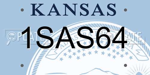 1SAS64 Kansas License Plate