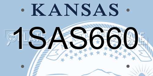 1SAS660 Kansas License Plate