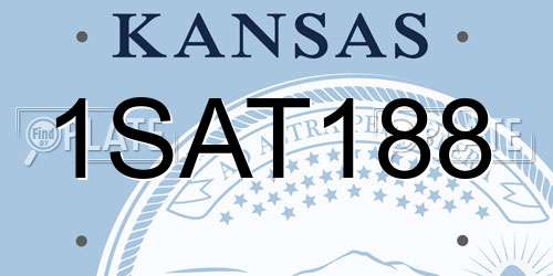 1SAT188 Kansas License Plate
