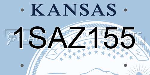 1SAZ155 Kansas License Plate