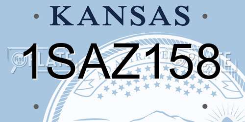 1SAZ158 Kansas License Plate