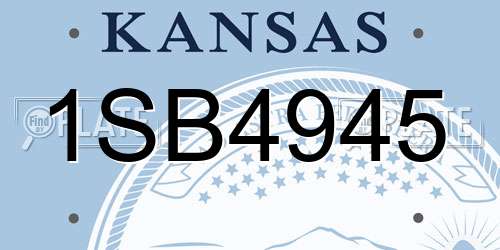 1SB4945 Kansas License Plate
