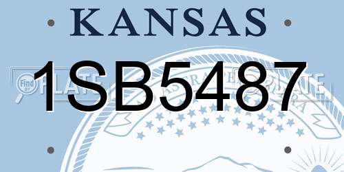 1SB5487 Kansas License Plate