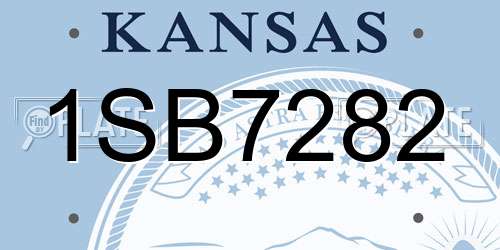 1SB7282 Kansas License Plate