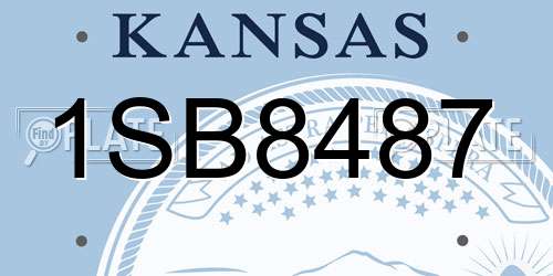 1SB8487 Kansas License Plate
