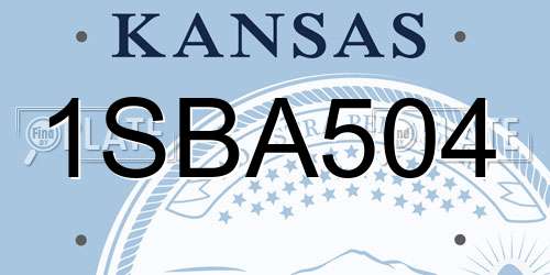 1SBA504 Kansas License Plate