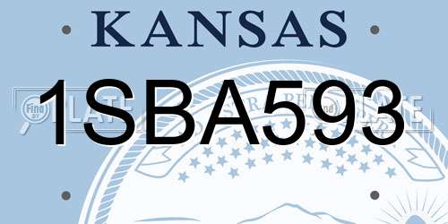 1SBA593 Kansas License Plate