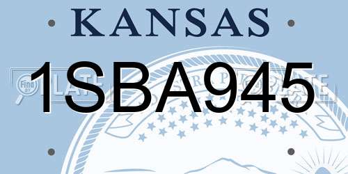 1SBA945 Kansas License Plate
