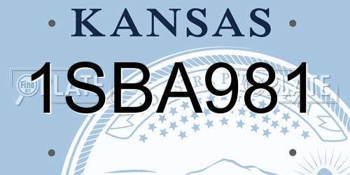 1SBA981 Kansas License Plate
