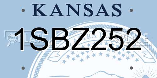 1SBZ252 Kansas License Plate