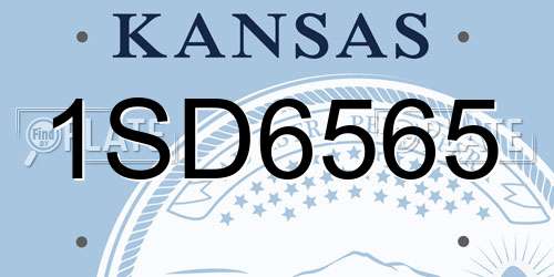 1SD6565 Kansas License Plate