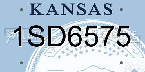 1SD6575 Kansas License Plate
