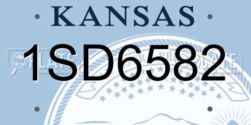 1SD6582 Kansas License Plate