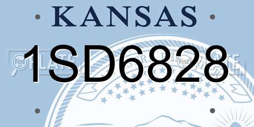 1SD6828 Kansas License Plate