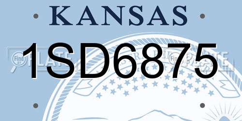 1SD6875 Kansas License Plate