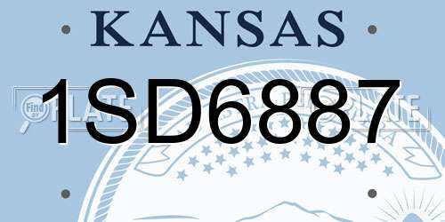 1SD6887 Kansas License Plate