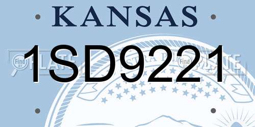 1SD9221 Kansas License Plate