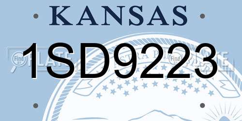 1SD9223 Kansas License Plate
