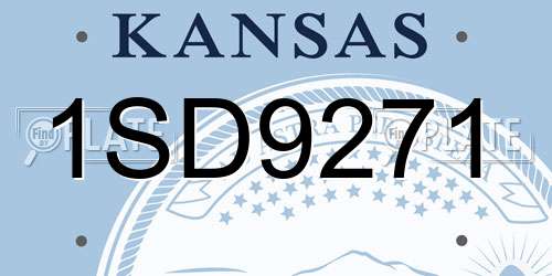 1SD9271 Kansas License Plate
