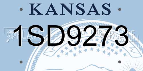1SD9273 Kansas License Plate