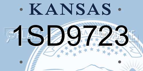1SD9723 Kansas License Plate