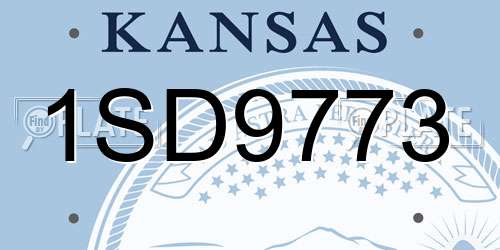 1SD9773 Kansas License Plate