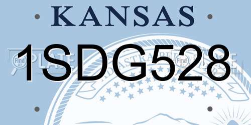 1SDG528 Kansas License Plate