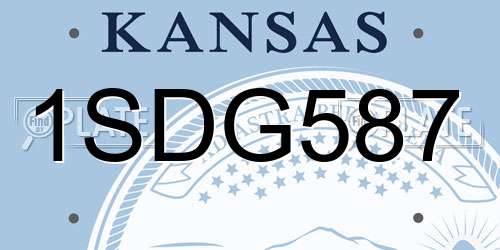 1SDG587 Kansas License Plate