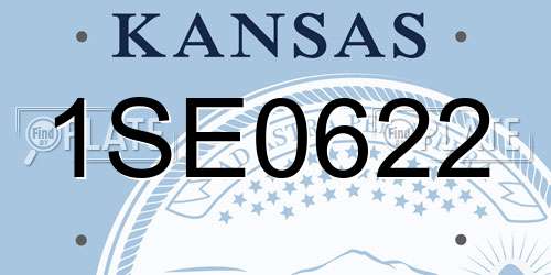 1SE0622 Kansas License Plate