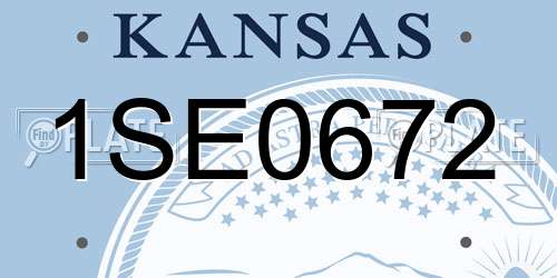 1SE0672 Kansas License Plate