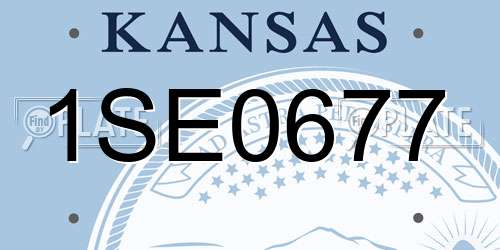1SE0677 Kansas License Plate