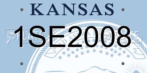 1SE2008 Kansas License Plate