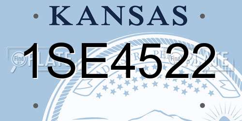 1SE4522 Kansas License Plate