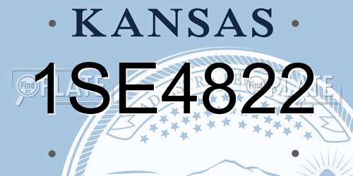 1SE4822 Kansas License Plate