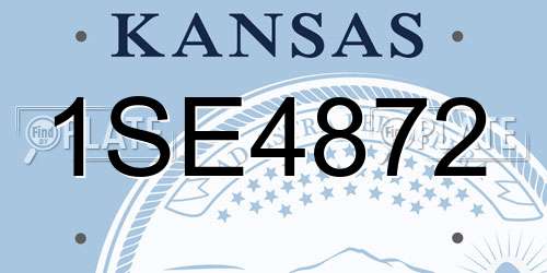 1SE4872 Kansas License Plate