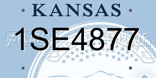1SE4877 Kansas License Plate