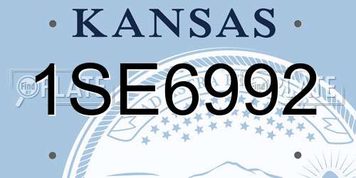 1SE6992 Kansas License Plate