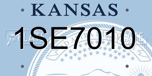 1SE7010 Kansas License Plate