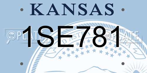 1SE781 Kansas License Plate
