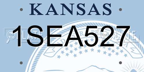 1SEA527 Kansas License Plate