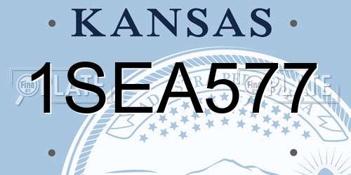 1SEA577 Kansas License Plate