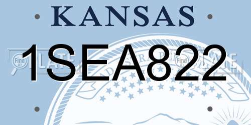 1SEA822 Kansas License Plate