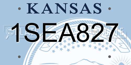 1SEA827 Kansas License Plate