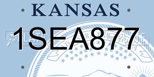 1SEA877 Kansas License Plate