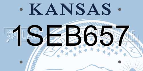 1SEB657 Kansas License Plate