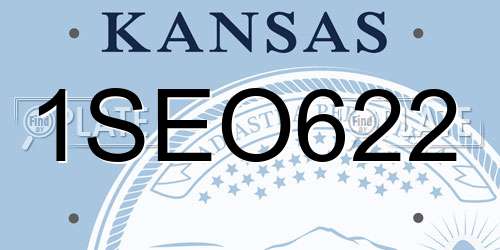 1SEO622 Kansas License Plate