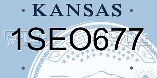 1SEO677 Kansas License Plate