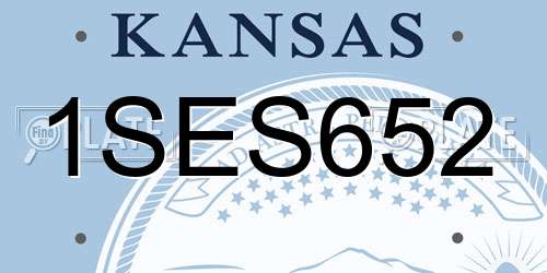1SES652 Kansas License Plate