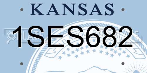 1SES682 Kansas License Plate